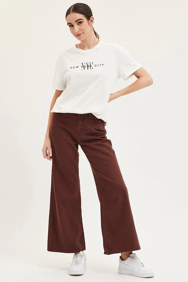 White Graphic T Shirt Short Sleeve