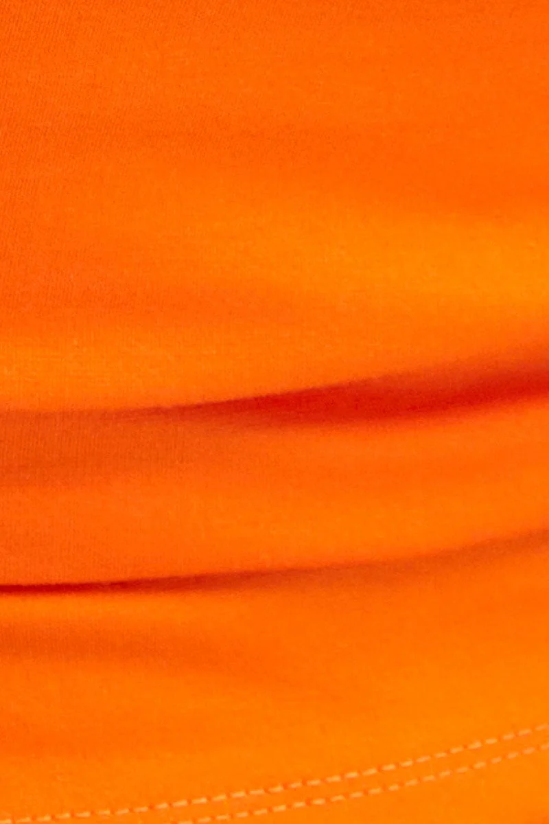 Orange Side Split Bandeau Jersey Top