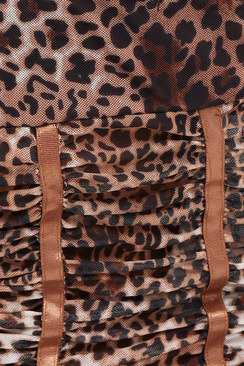 Print Corset Singlet Gathered Bust Mesh