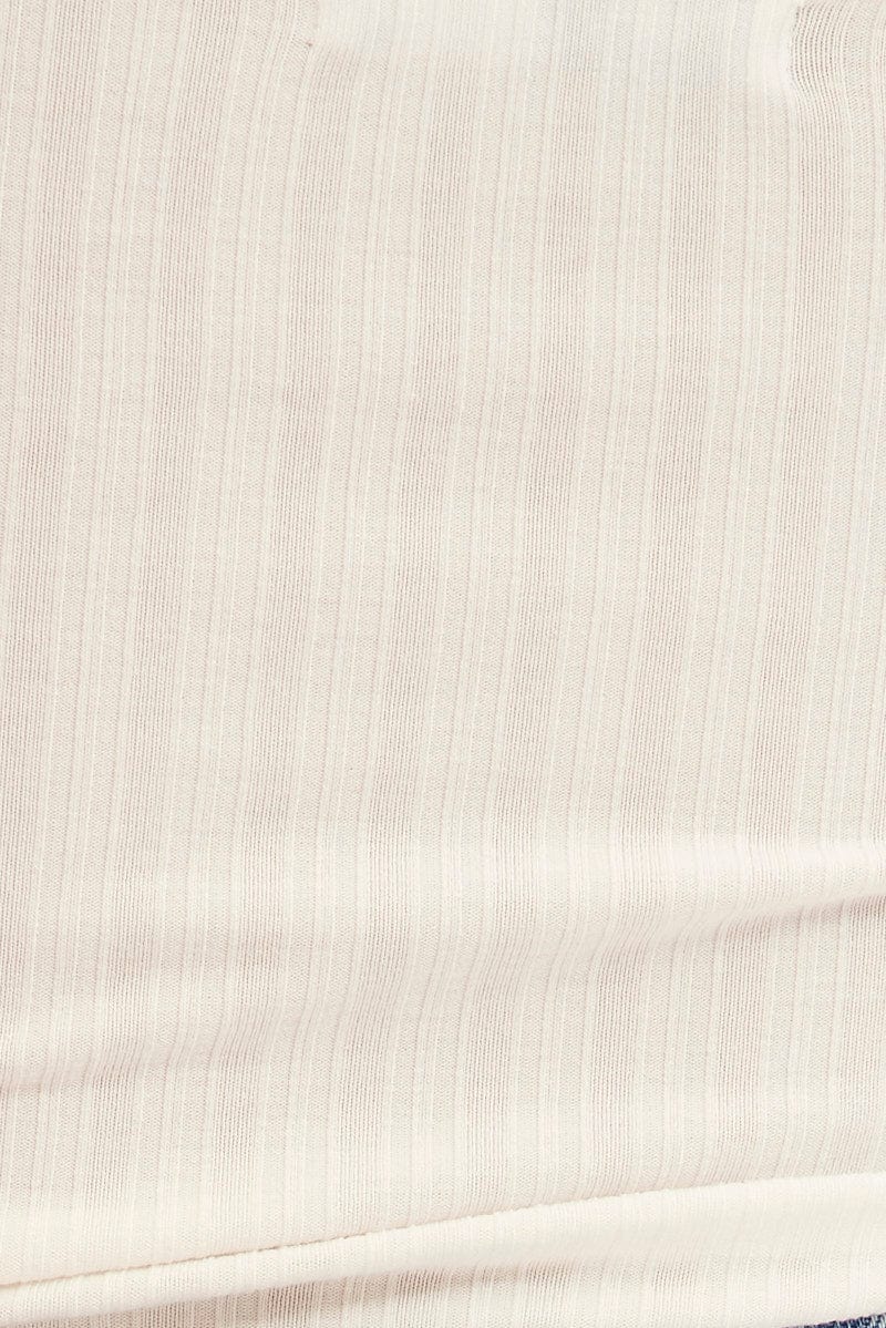 White Rib V Neck Strappy Bodysuit