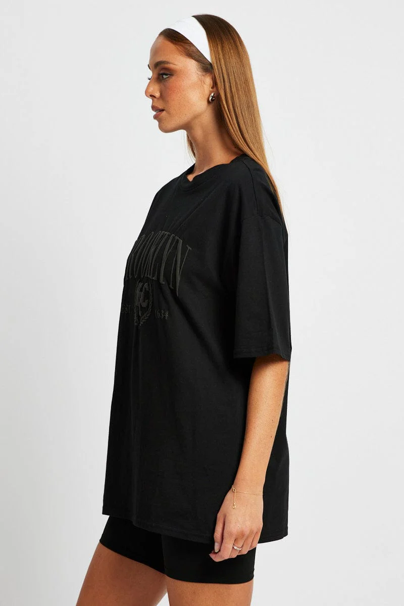 Black Graphic Tee Short Sleeve