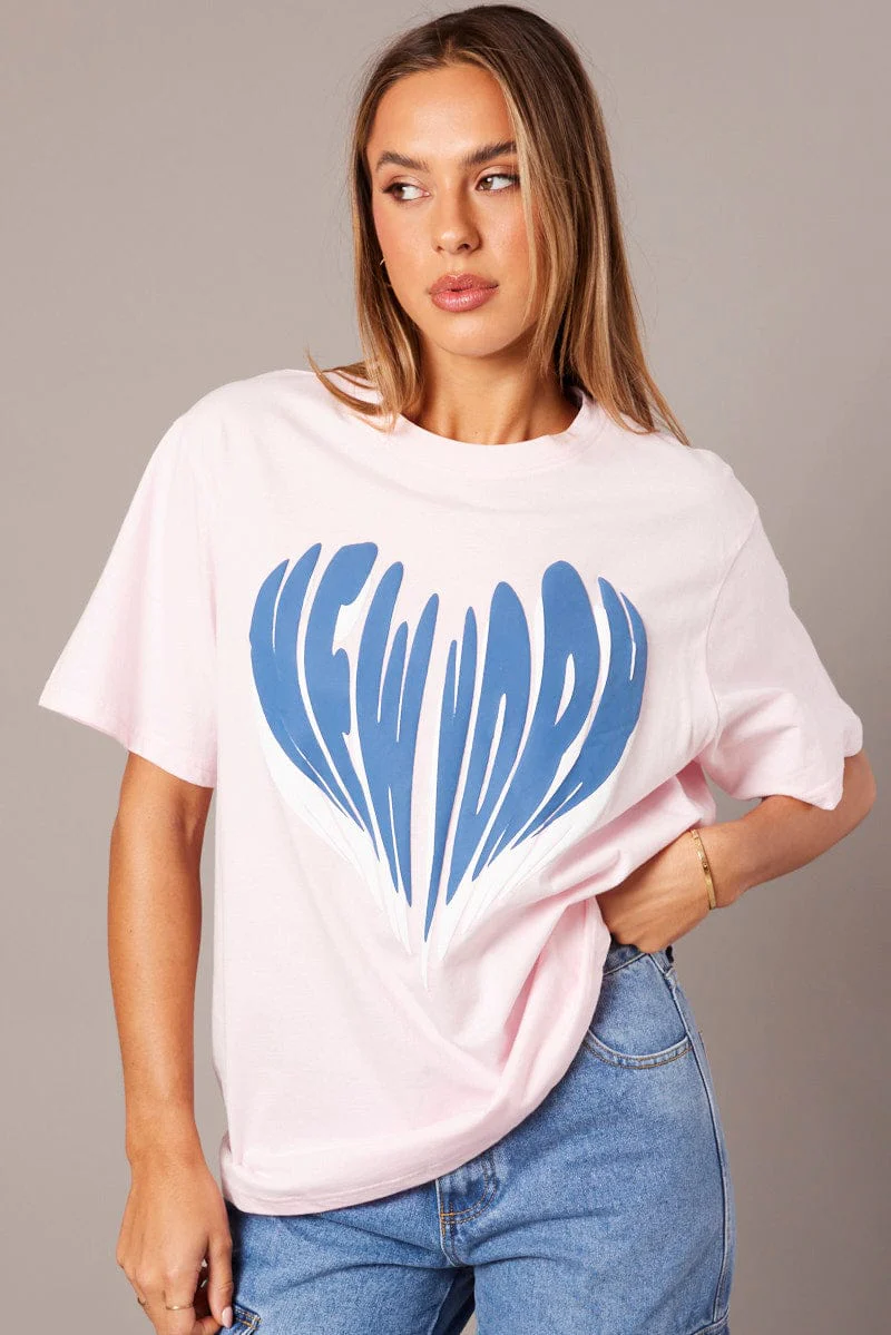 Pink Graphic Tee Short Sleeve