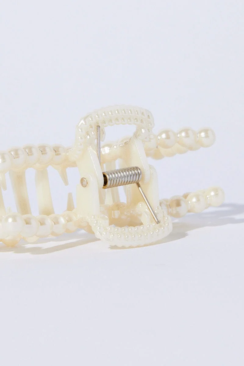 White Bowtie Claw Clip