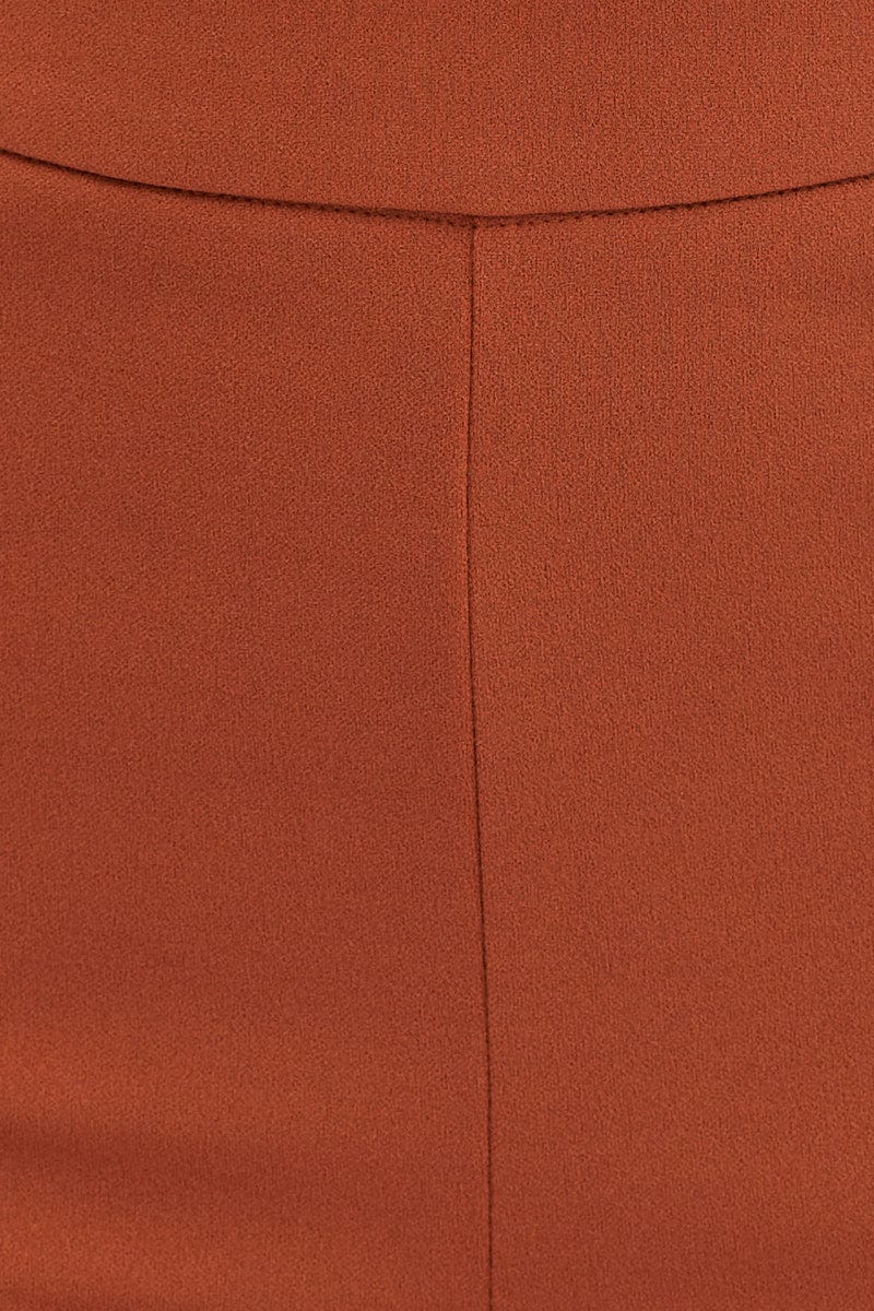 Brown Flare Pants High Rise
