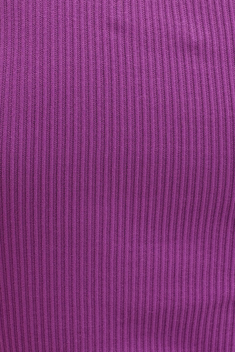 Purple Tank Top Crew Neck Seamless