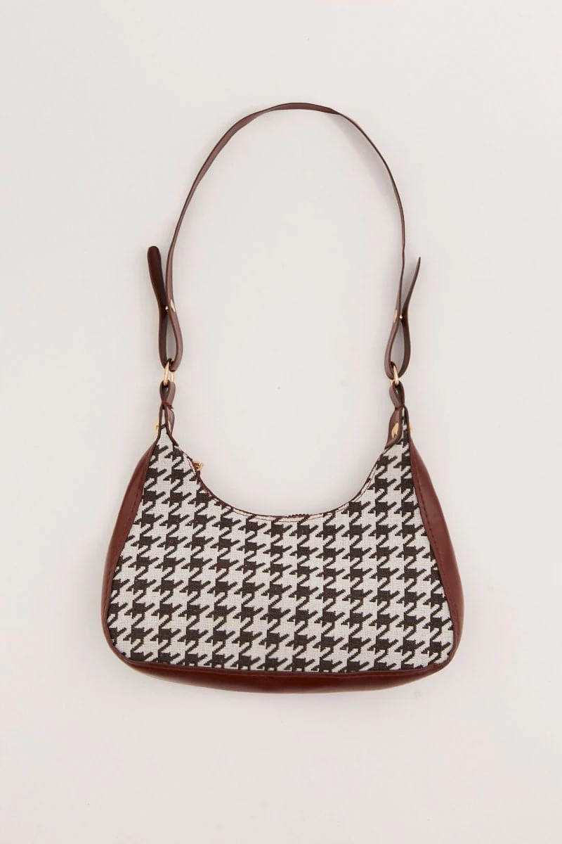 Brown Shoulder Baguette Bag