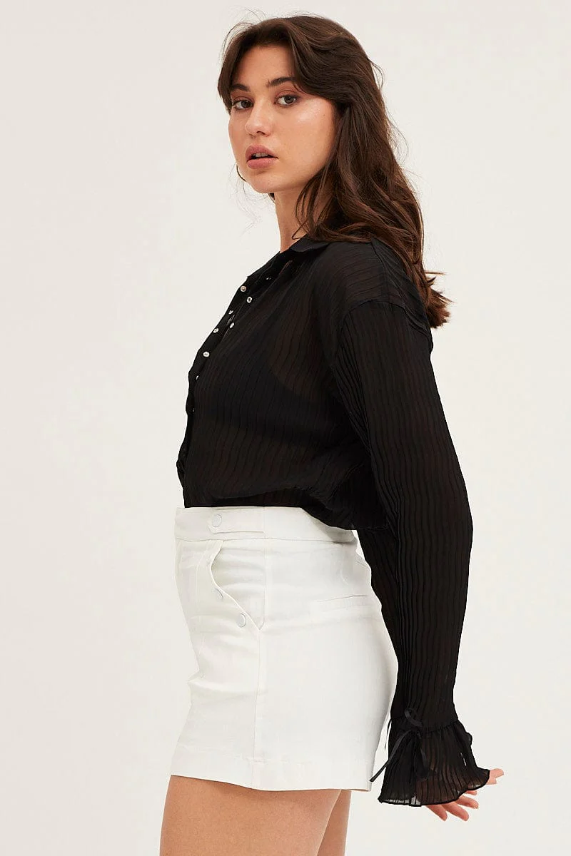 White Mini Shorts High Rise