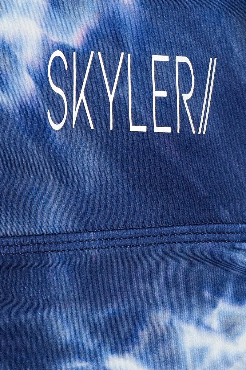 Multi Tie Dye Drawstring Activewear Tank Top