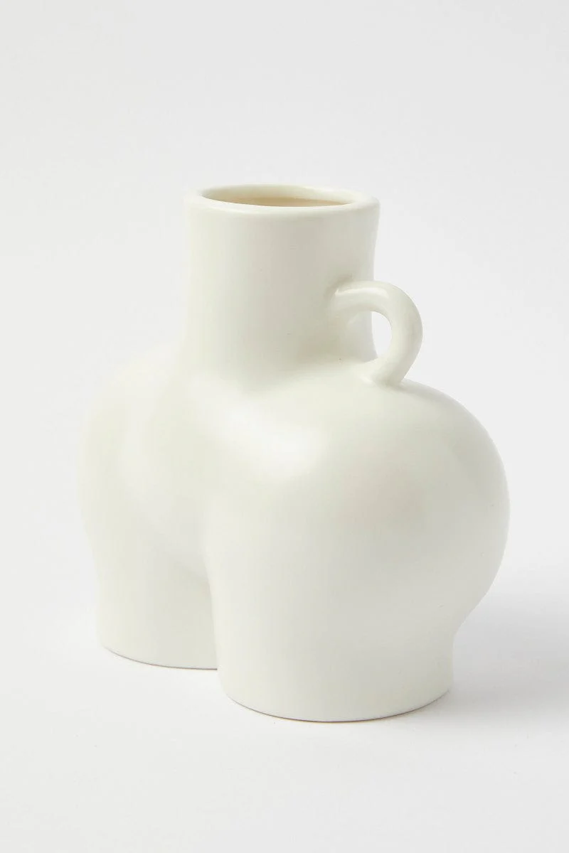 White Ceramic Booty Vase