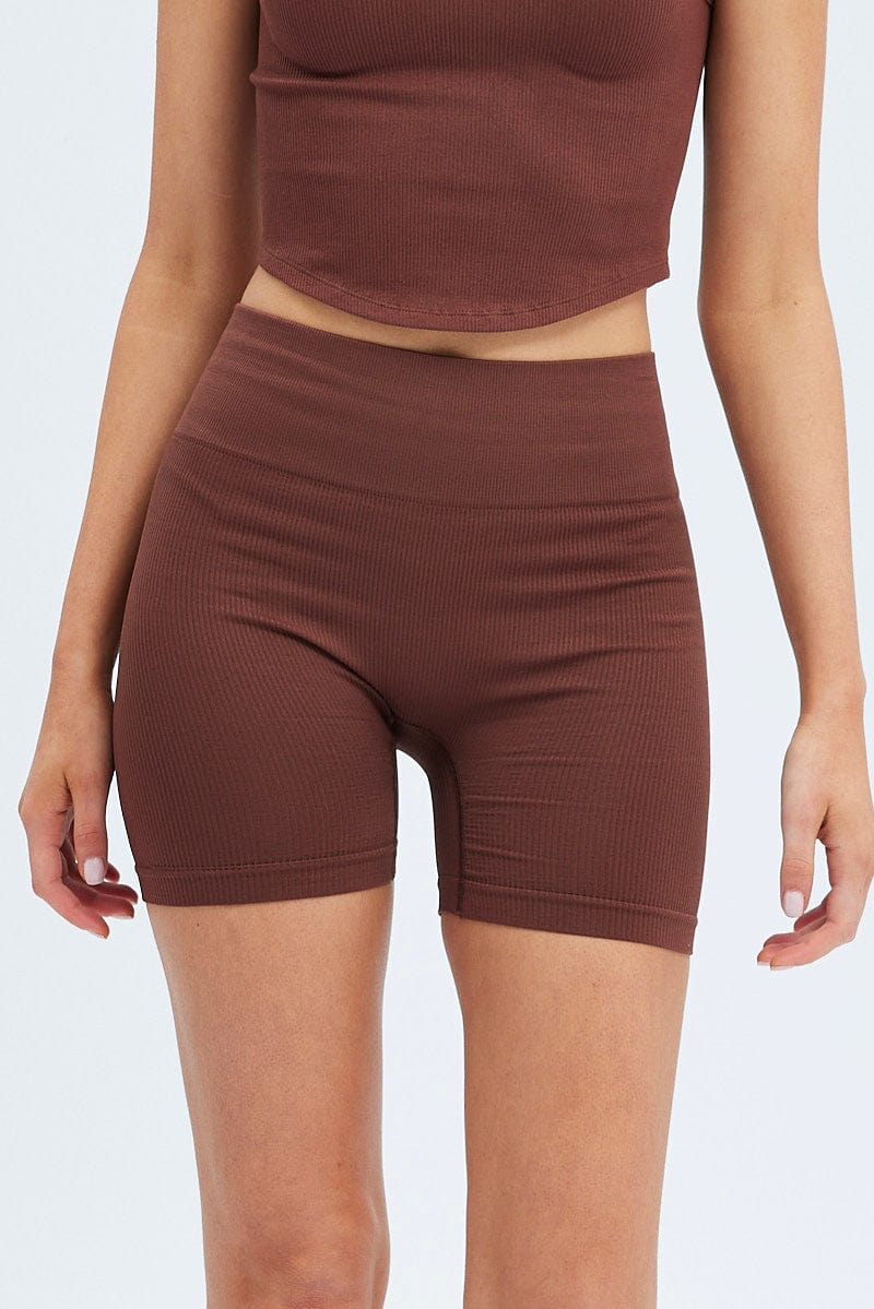 Brown Bike Shorts Seamless