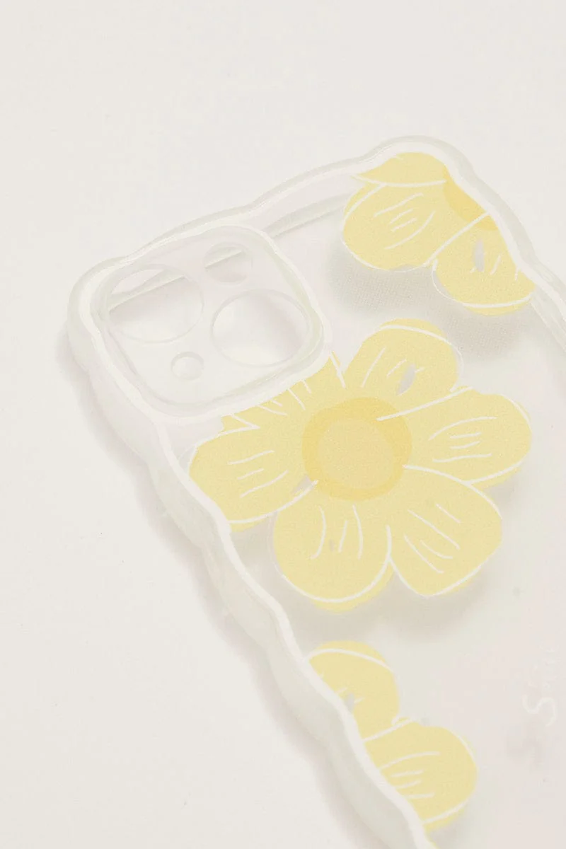 Yellow Floral Floral Phone Case For Iphone 14