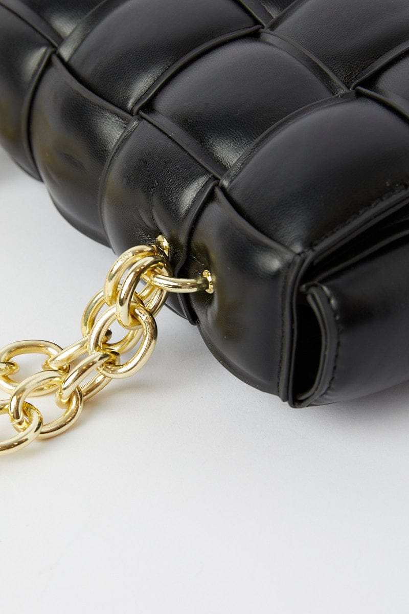 Black Quilt Crossbody Bag