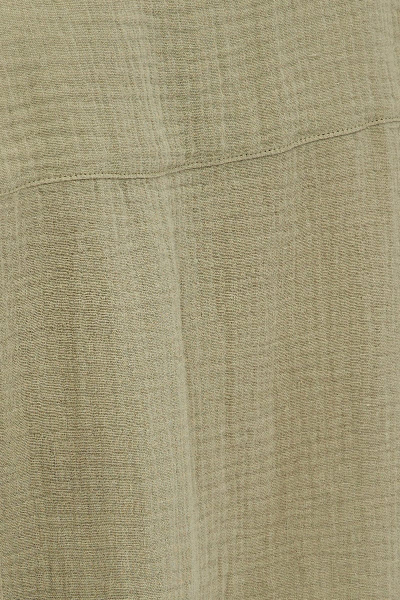 Green Oversized Shirt Long sleeve Collared Neck