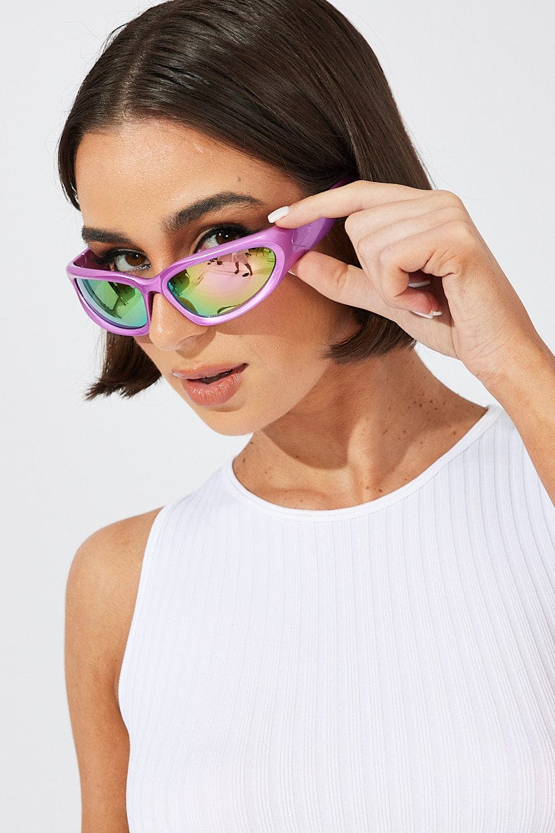 Pink Wrap Visor Sunglasses