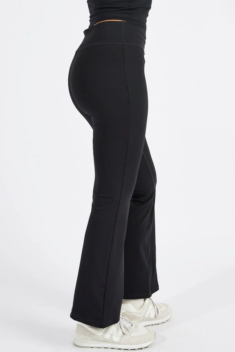 Black Flare Pants High Rise Supersoft Leggings