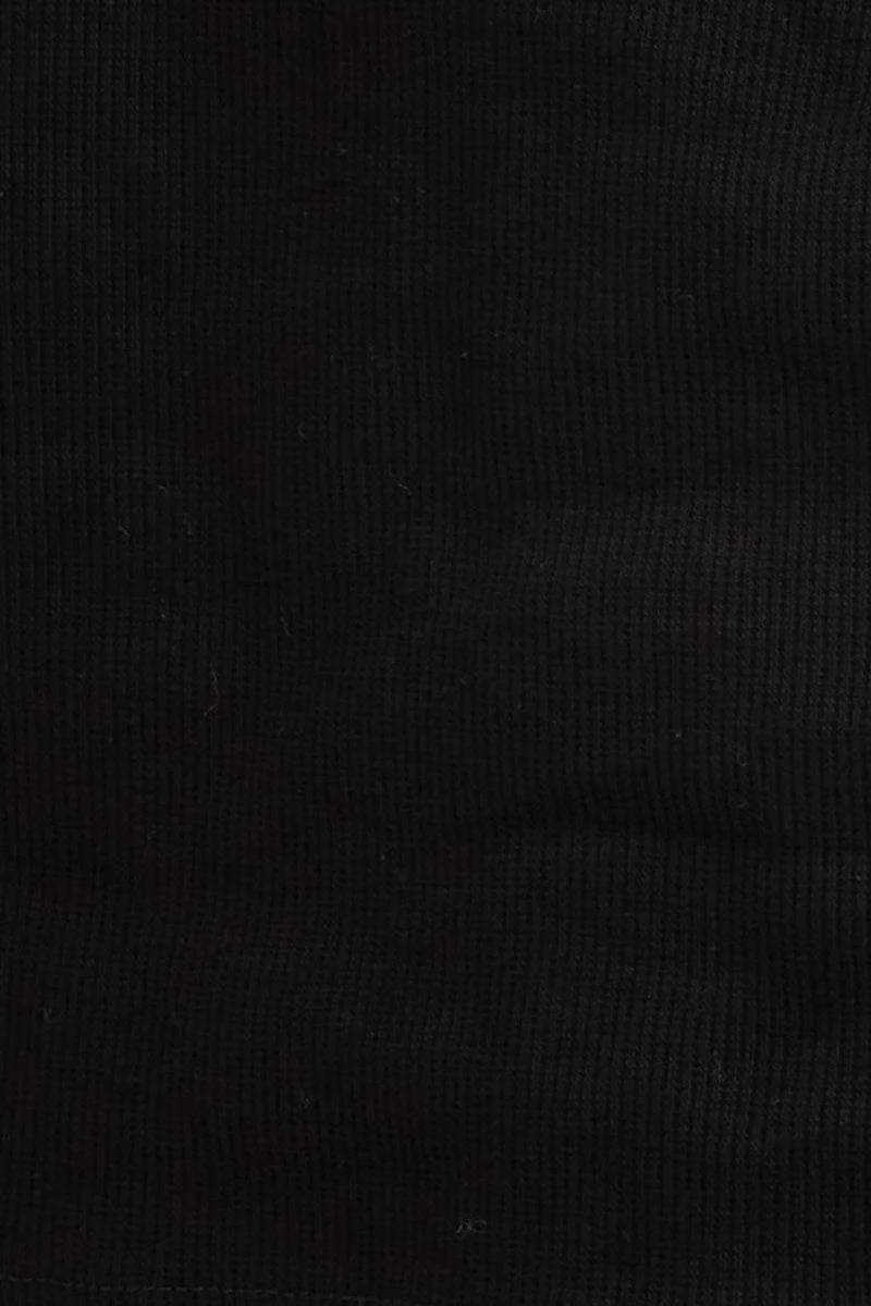 Black Tank Rib Notch Cropped Rib