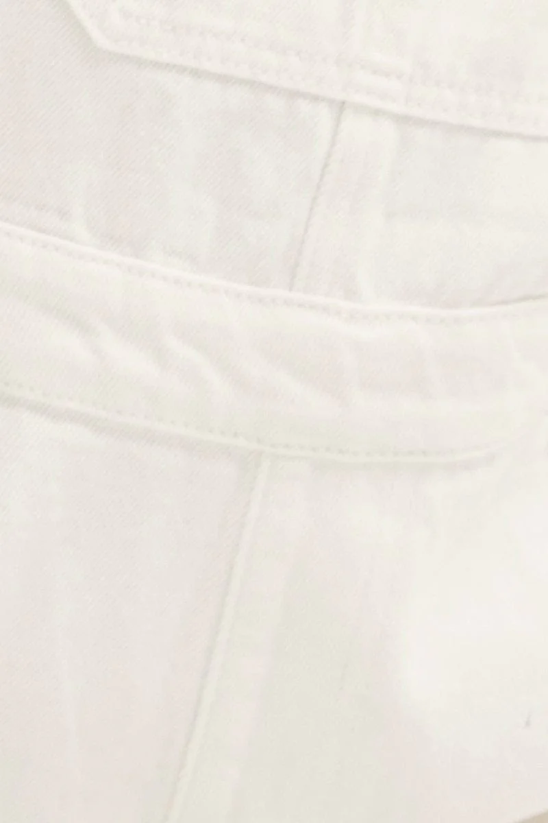 White Overall Shorts Denim