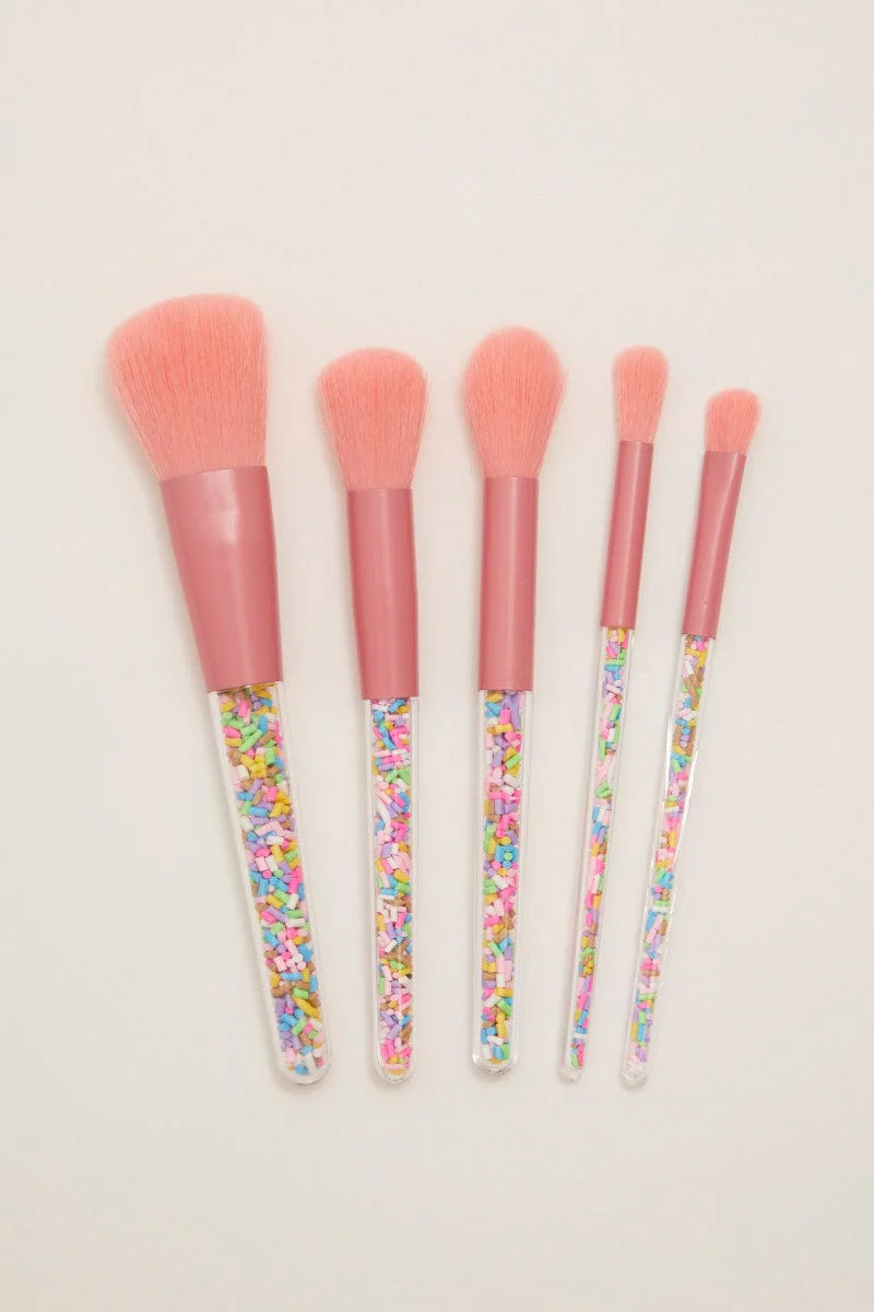 Pink 5Pcs Makeup Brush Set