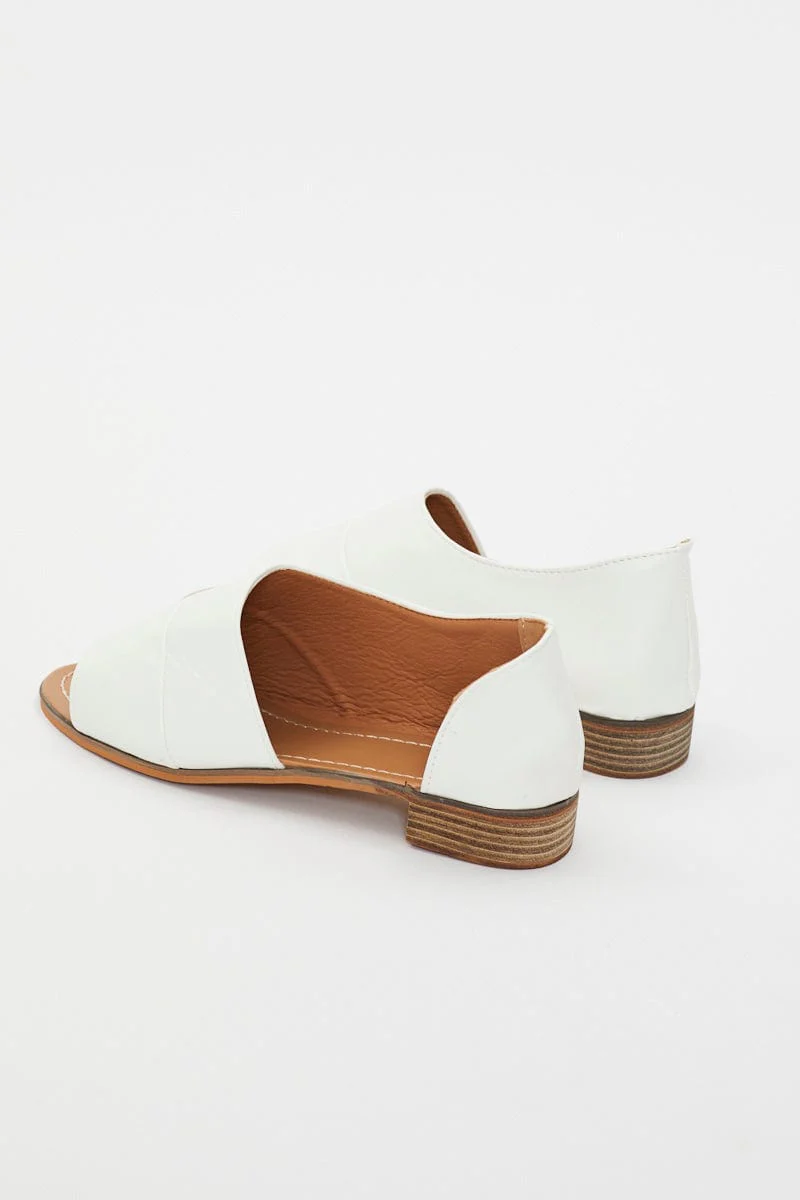 White Side Cut Out Flats