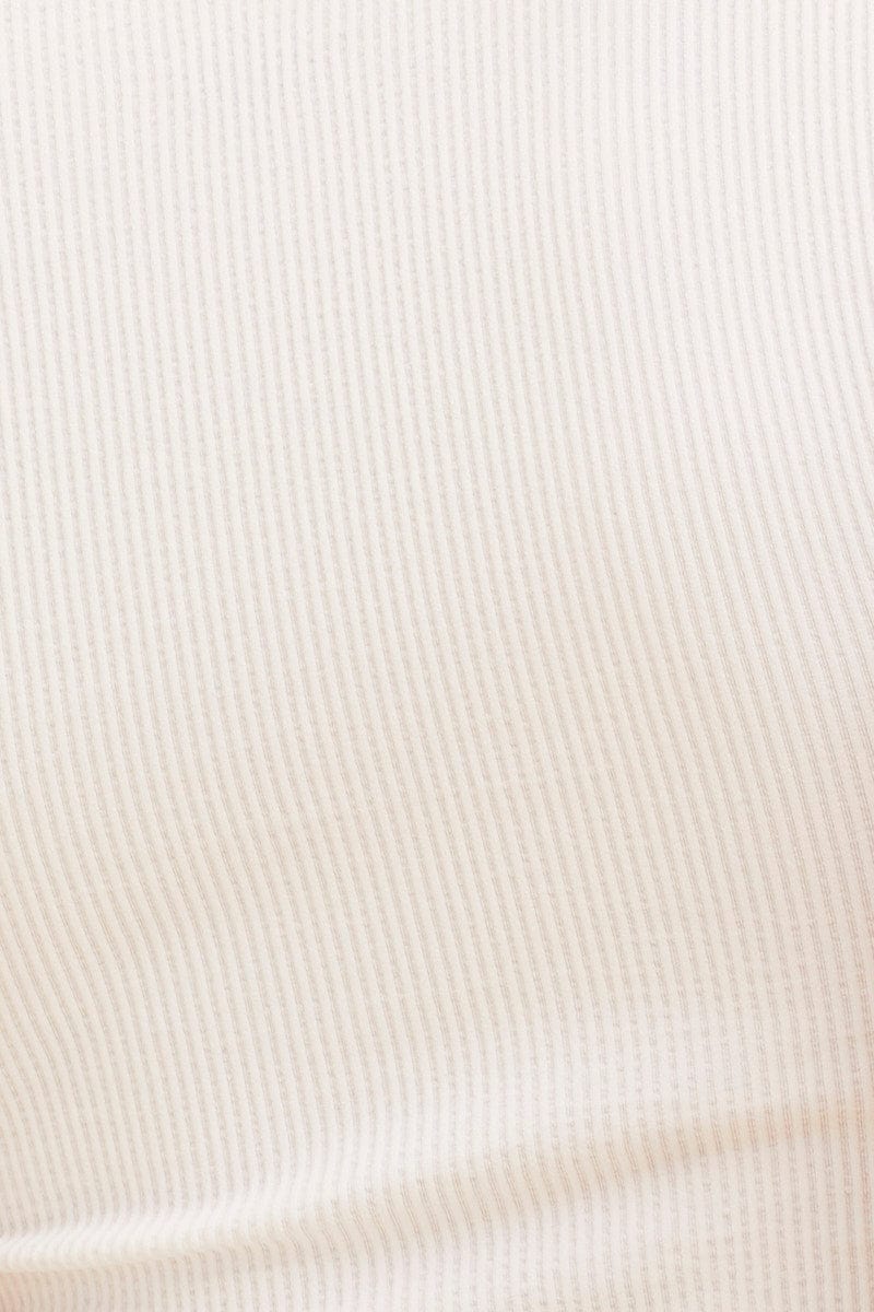 White Seamless T-Shirt Crop Short Sleeve Square Neck