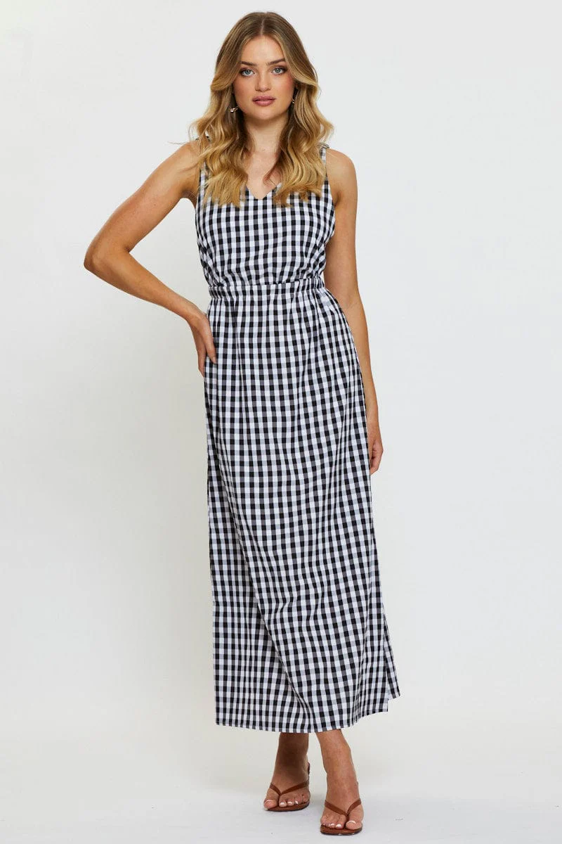 Check Maxi Dress Sleeveless