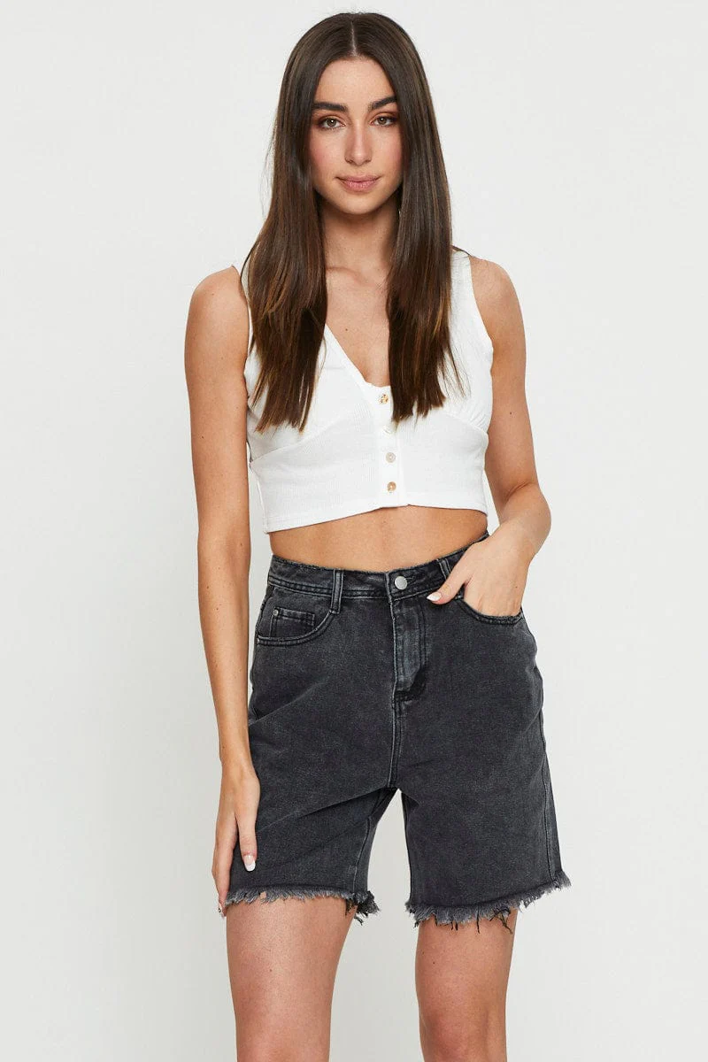 White Crop Top Sleeveless