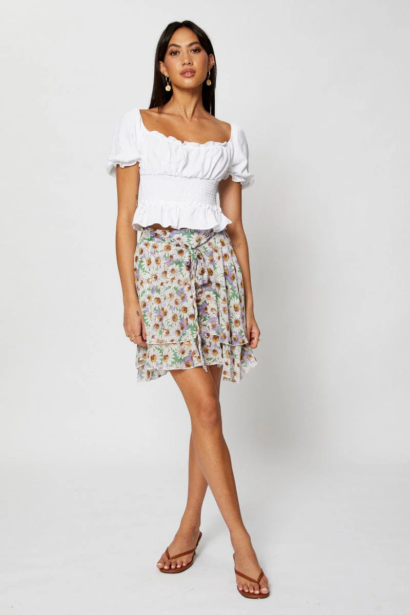 Print Skater Skirt