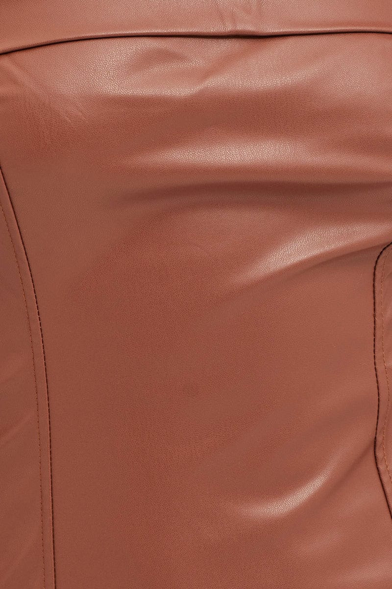 Brown Bodycon Dress Sleeveless Mini
