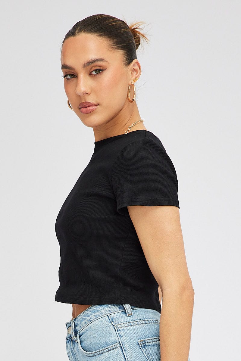 Black T Shirt Short Sleeve Crew Neck