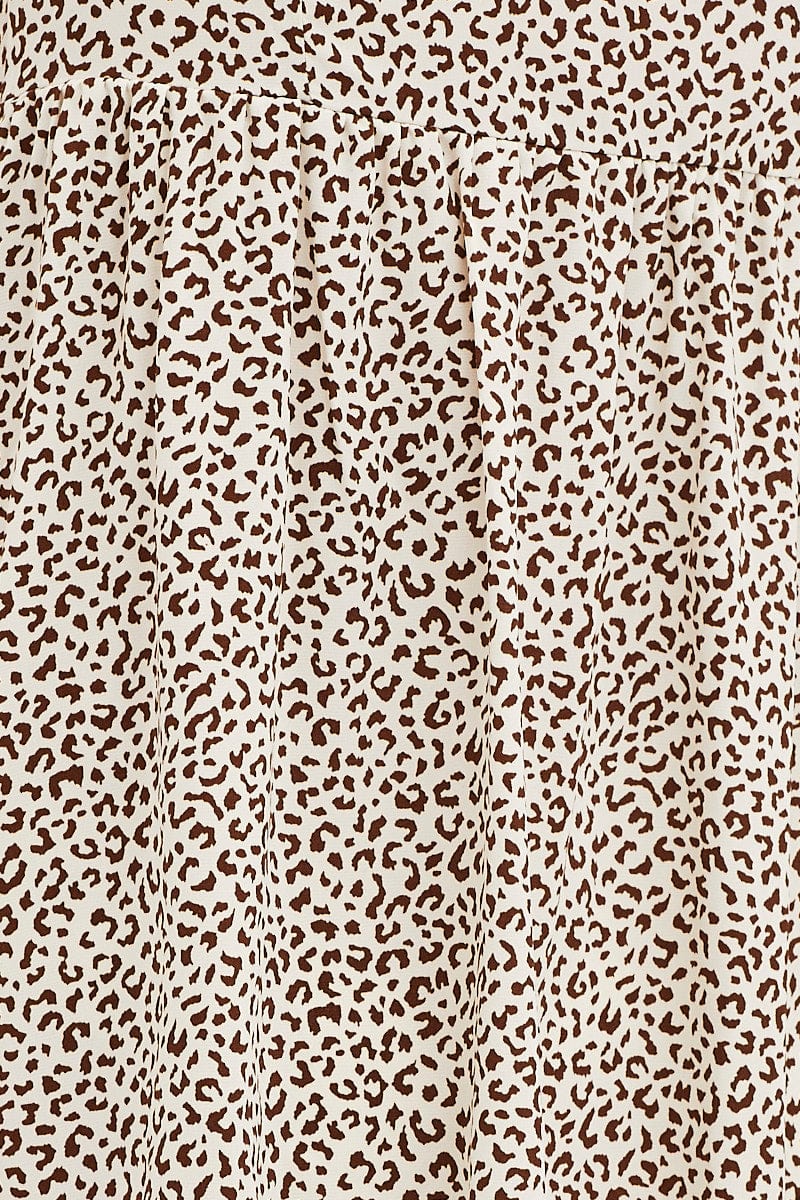 Geo Print Pocket Front Button Midi Dress