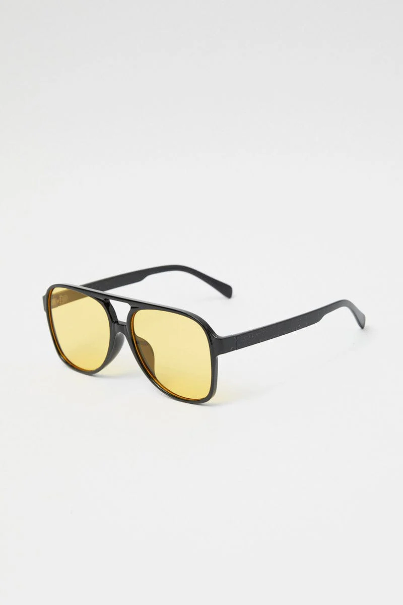 Yellow Animal Print Fashion Sunglasses