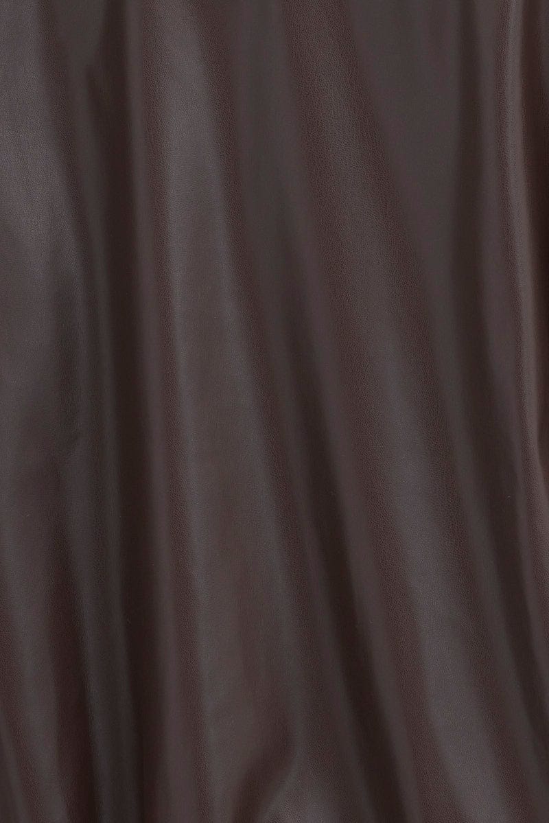 Brown PU oversized Jacket