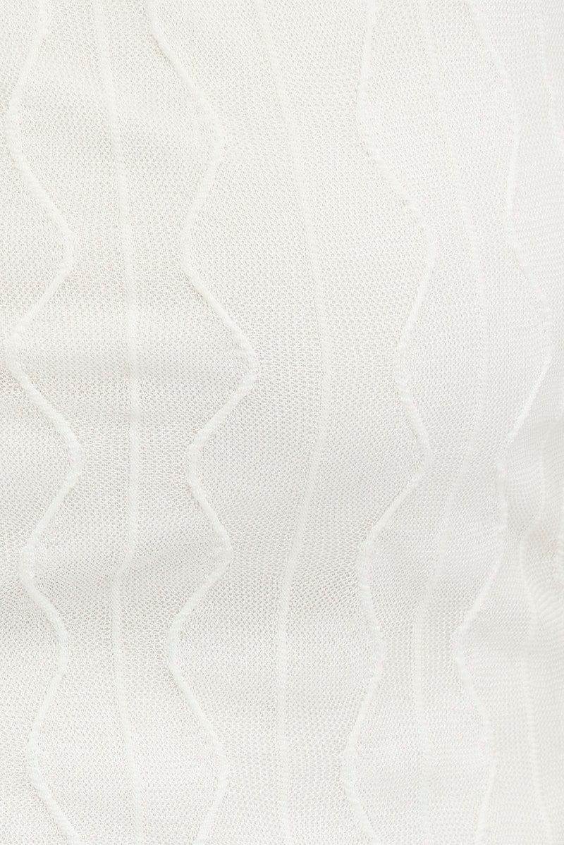 White Top Short Sleeve Sweetheart Keyhole Hook & Eye