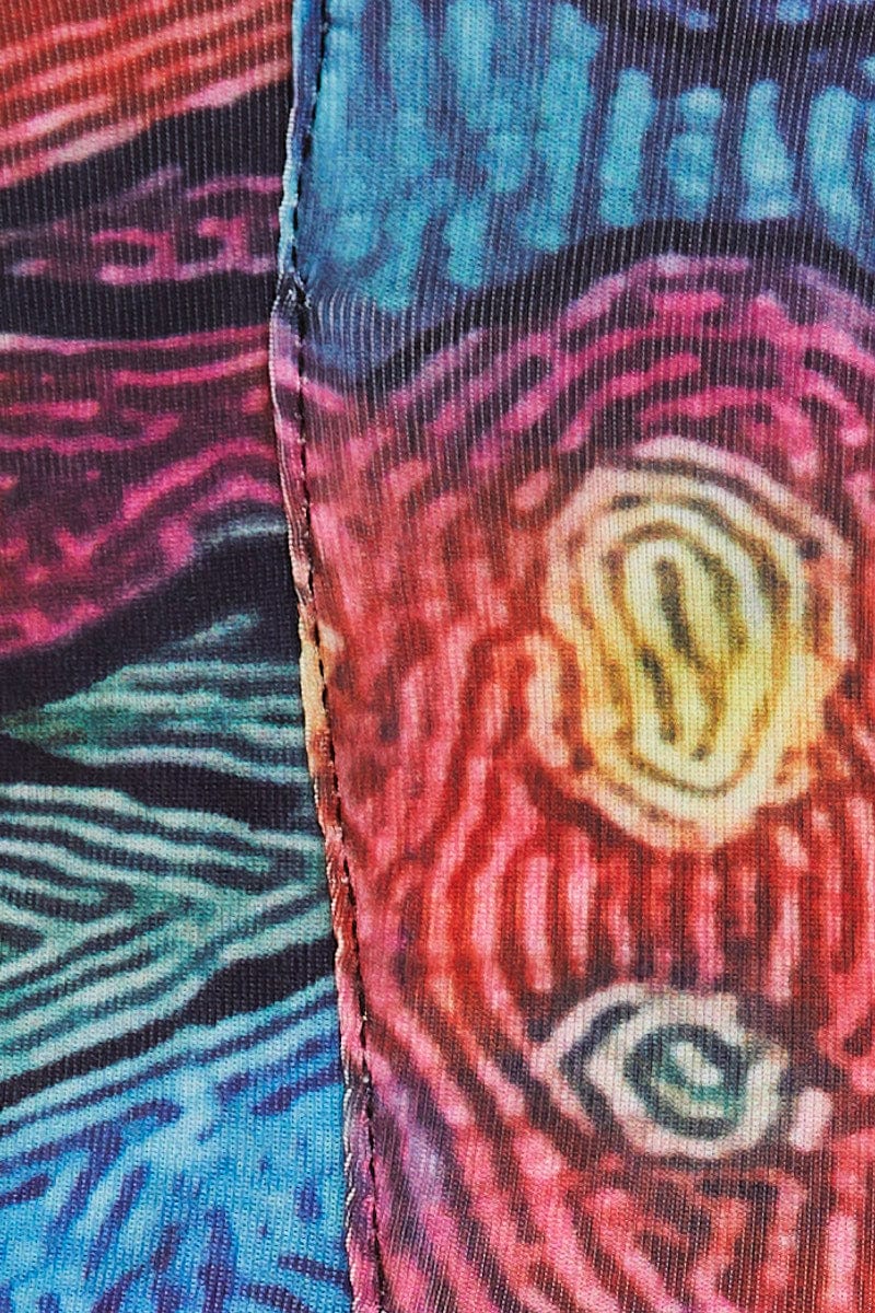 Multi Print Crop Top Backless