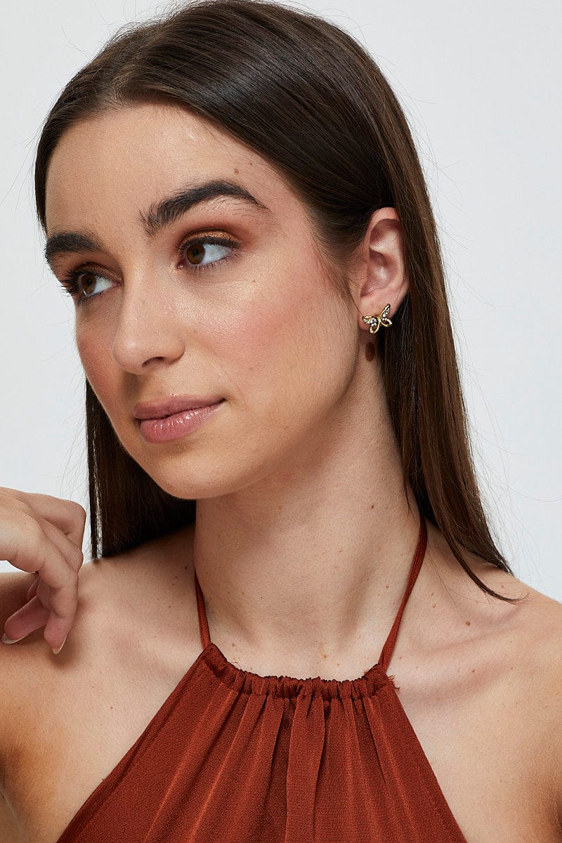 Gold Butterfly Earrings