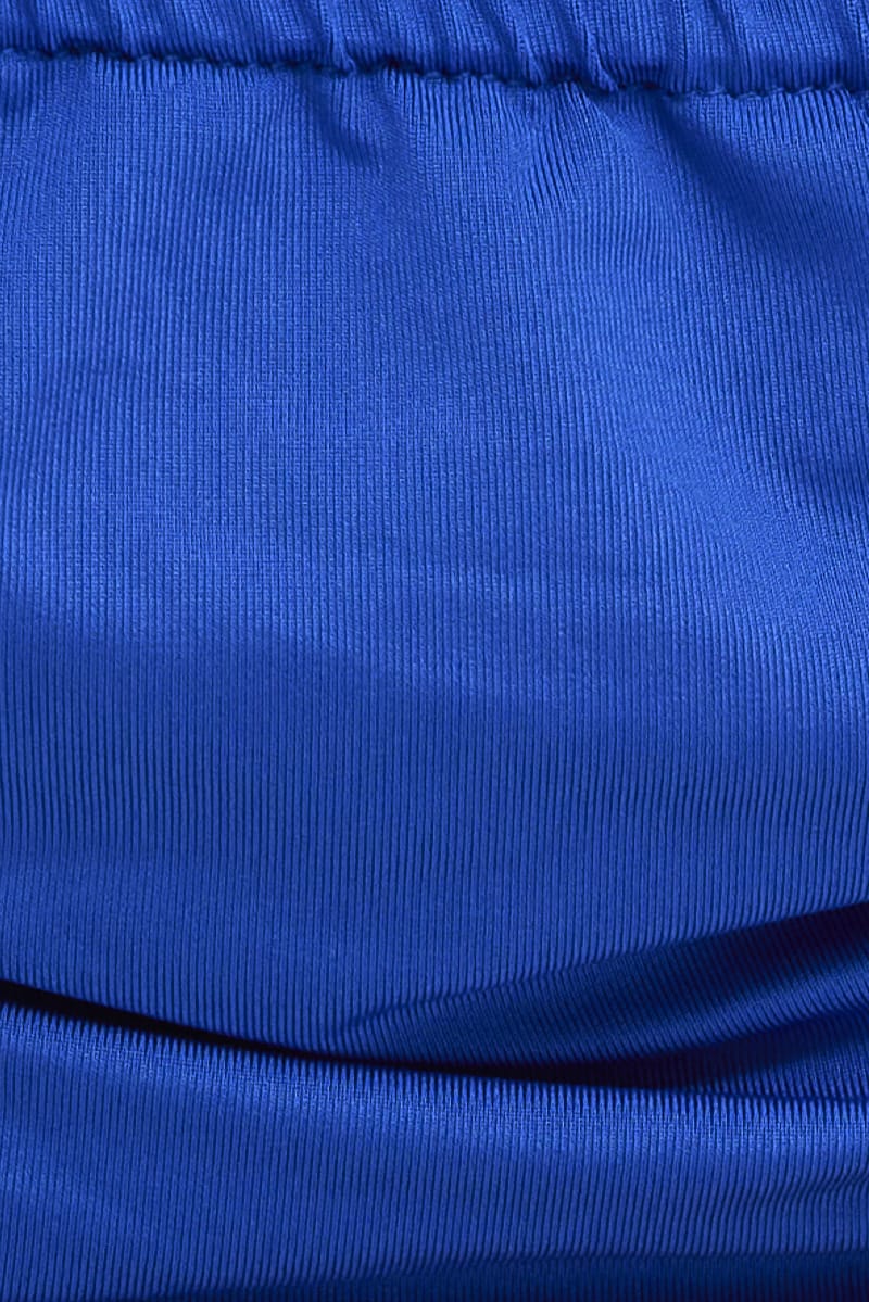 Blue Halter Top Long Sleeve Crop Top