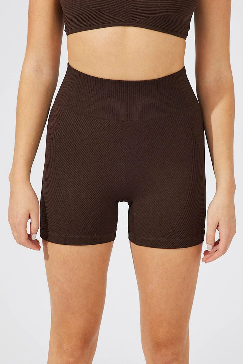 Brown Bike Shorts Seamless