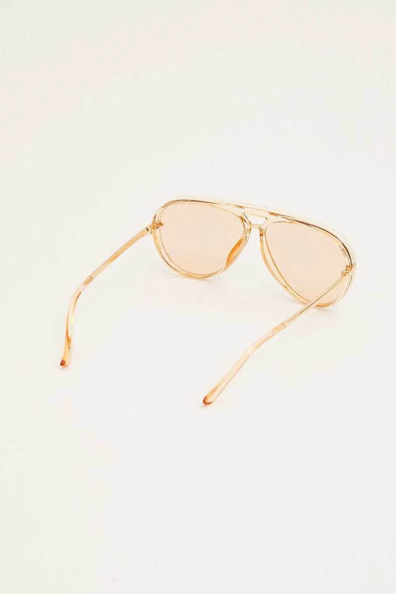 Orange Top Bar Fashion Glasses