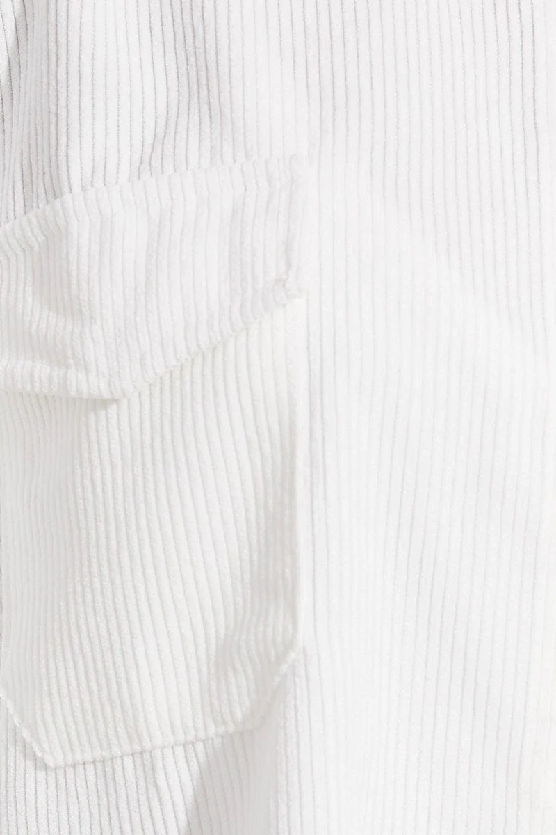 White Textured Shirt Long Sleeve