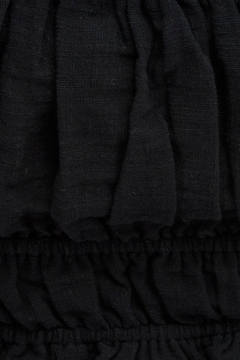 Black Crop Top Short Sleeve