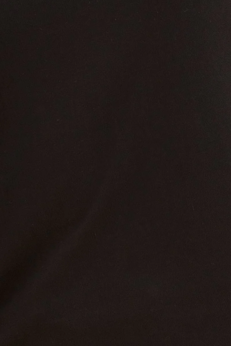 Black Relaxed T-Shirt Scoop Neck Drop Shoulder