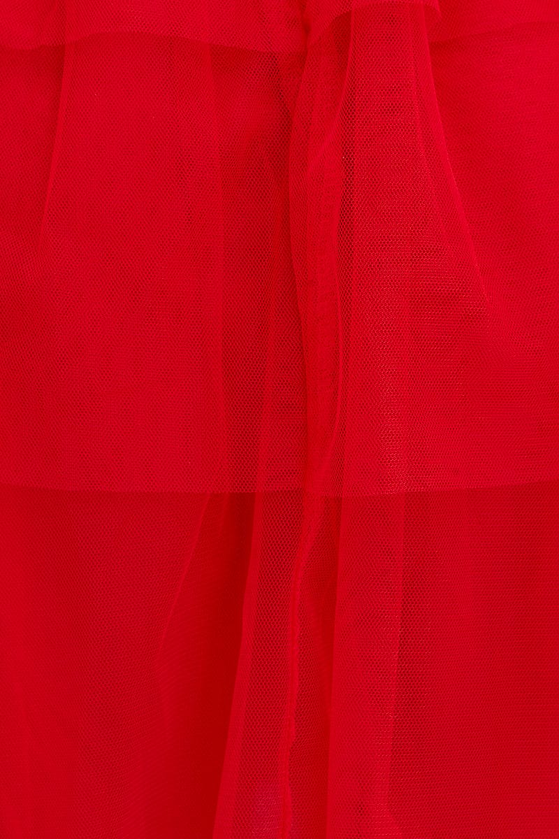 Red Skater Dress Sweet Heart Neck Lace