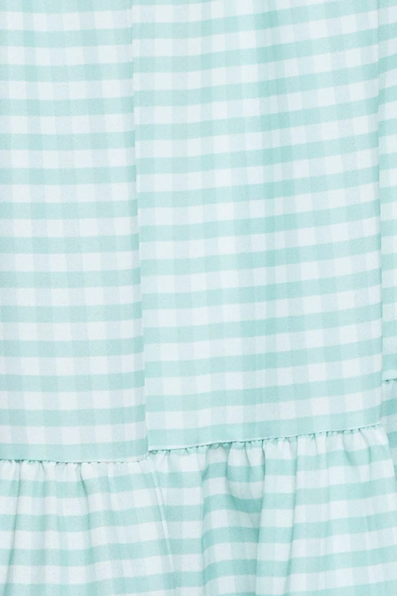 Check A Line Dress Maxi