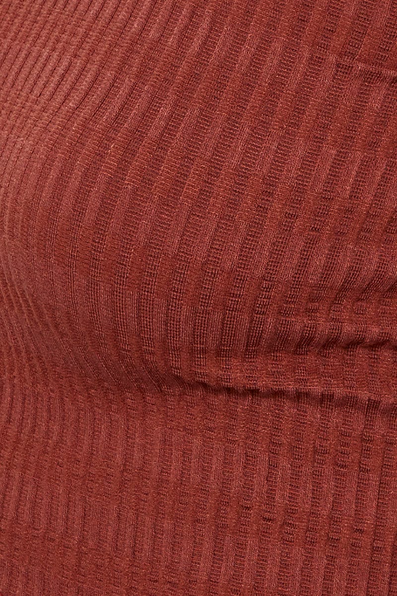 Brown Crop Top Seamless