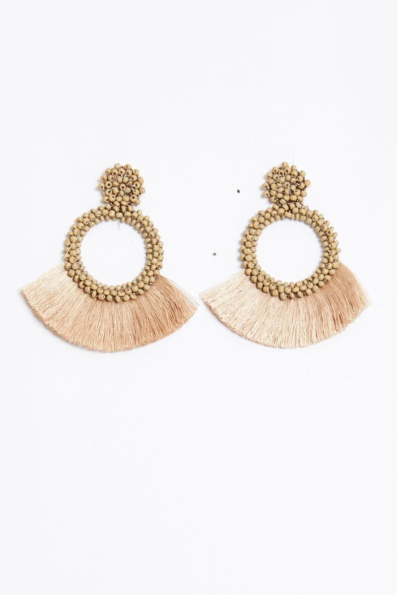 Brown Fringe Earrings