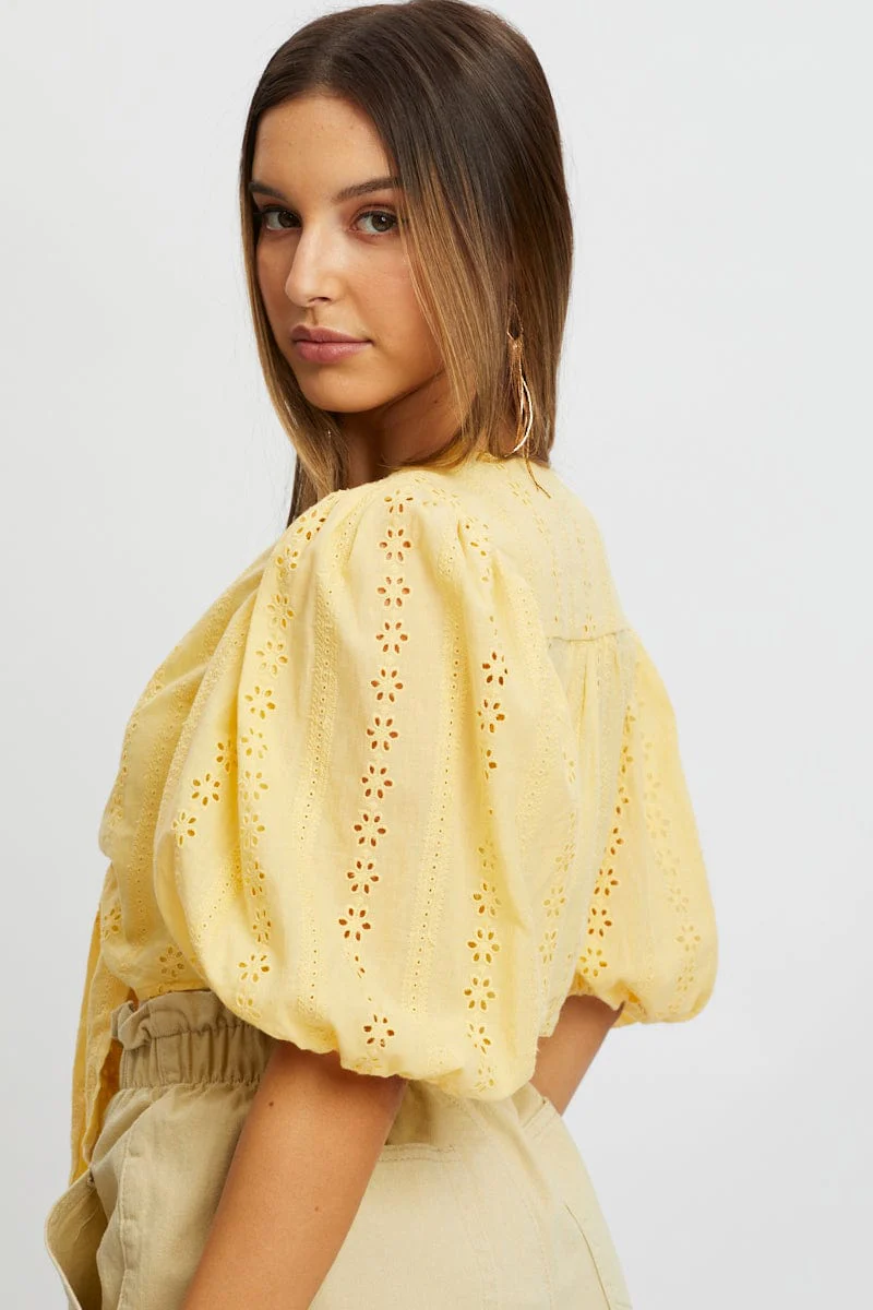 Yellow Broderie Bolero