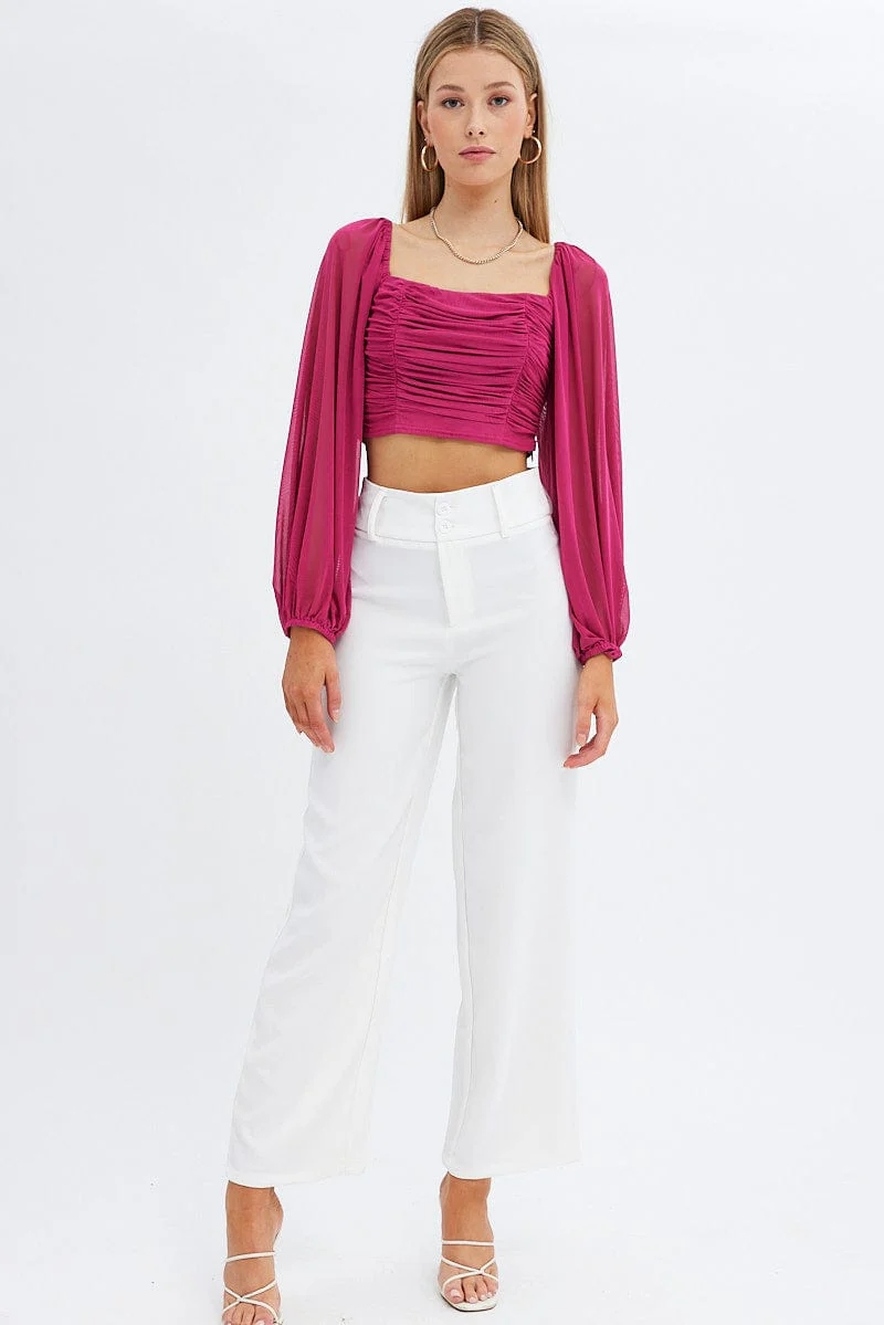 Pink Bubble Top Long Sleeves