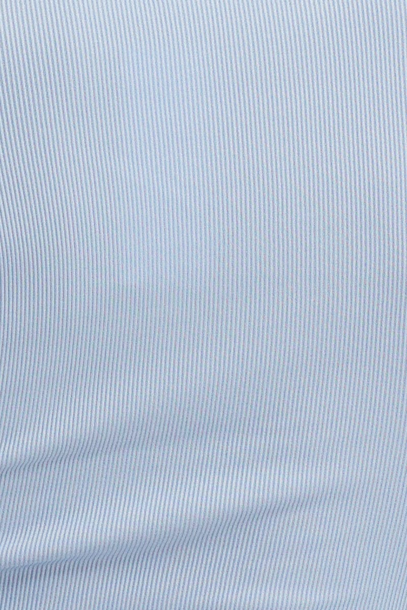 Blue Crop Top Long Sleeve