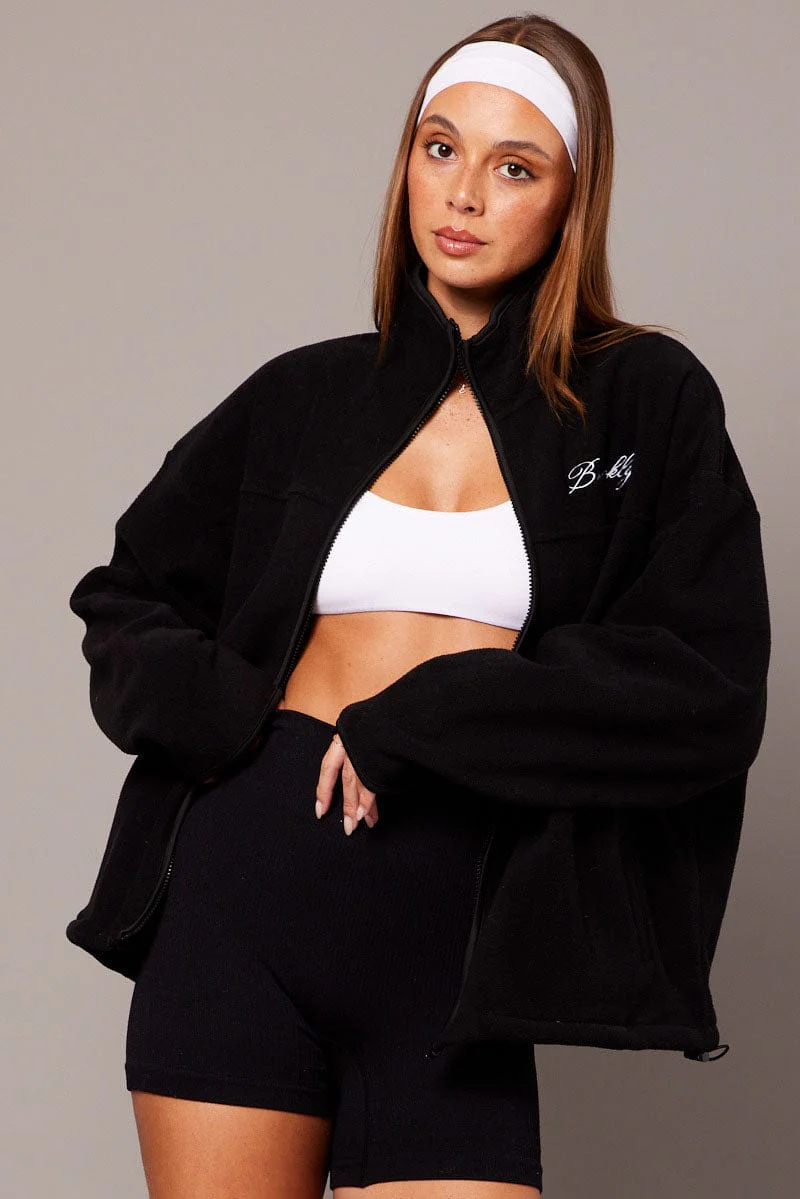 Black Jacket Long Sleeve Fleece