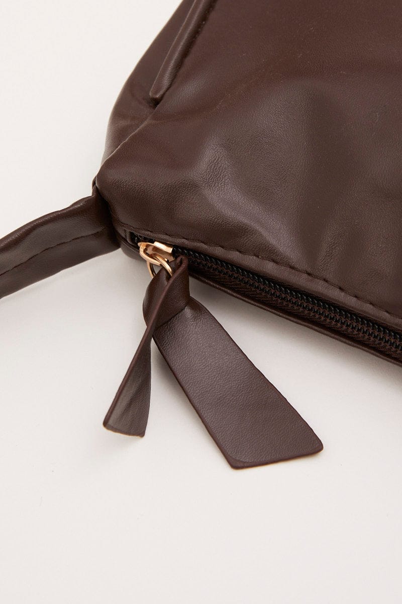 Brown Shoulder Baguette Bag